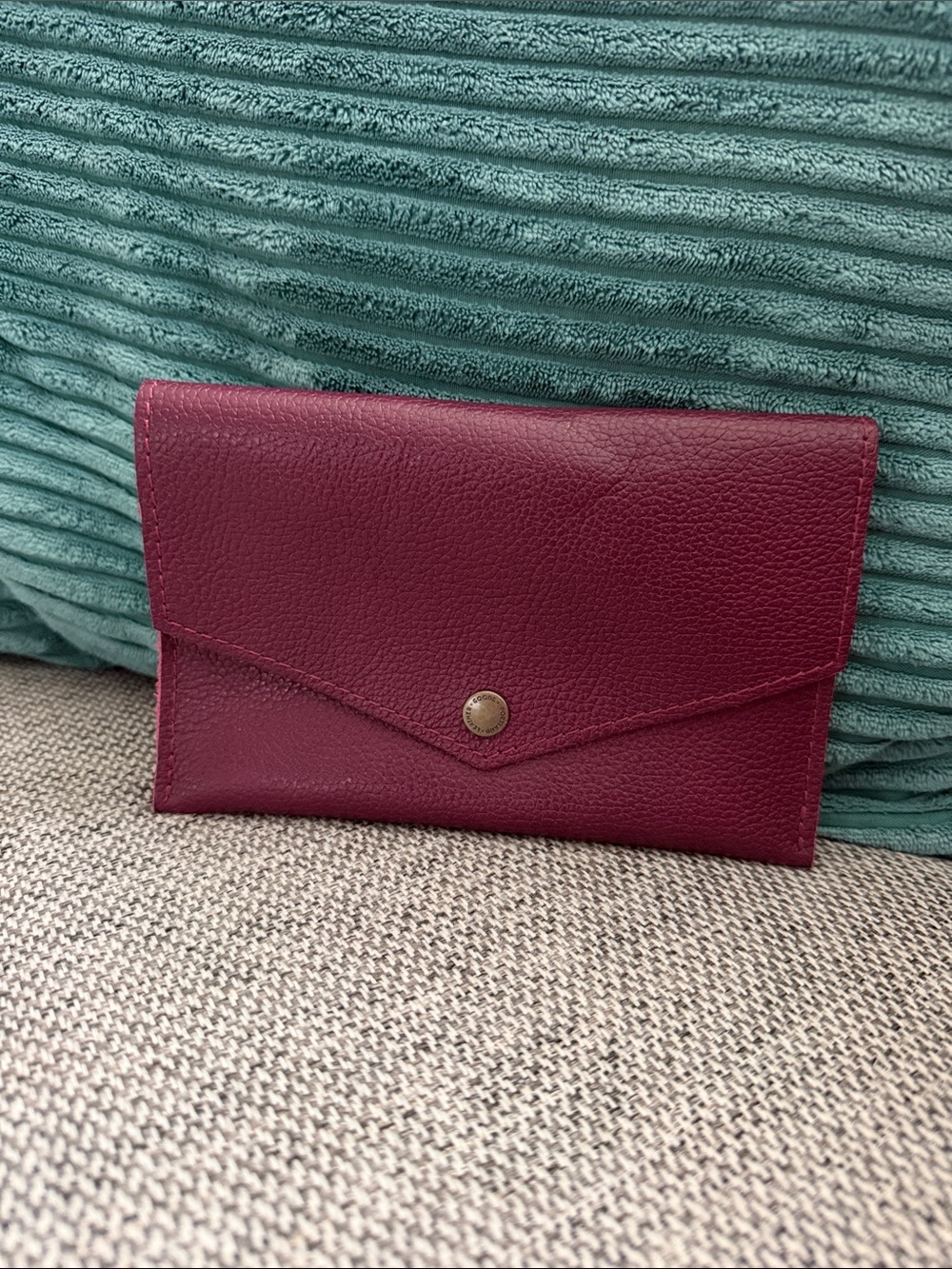 Burgundy Plum Envelope Wallet Clutch - Portland Leather NEW